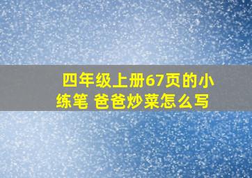 四年级上册67页的小练笔 爸爸炒菜怎么写